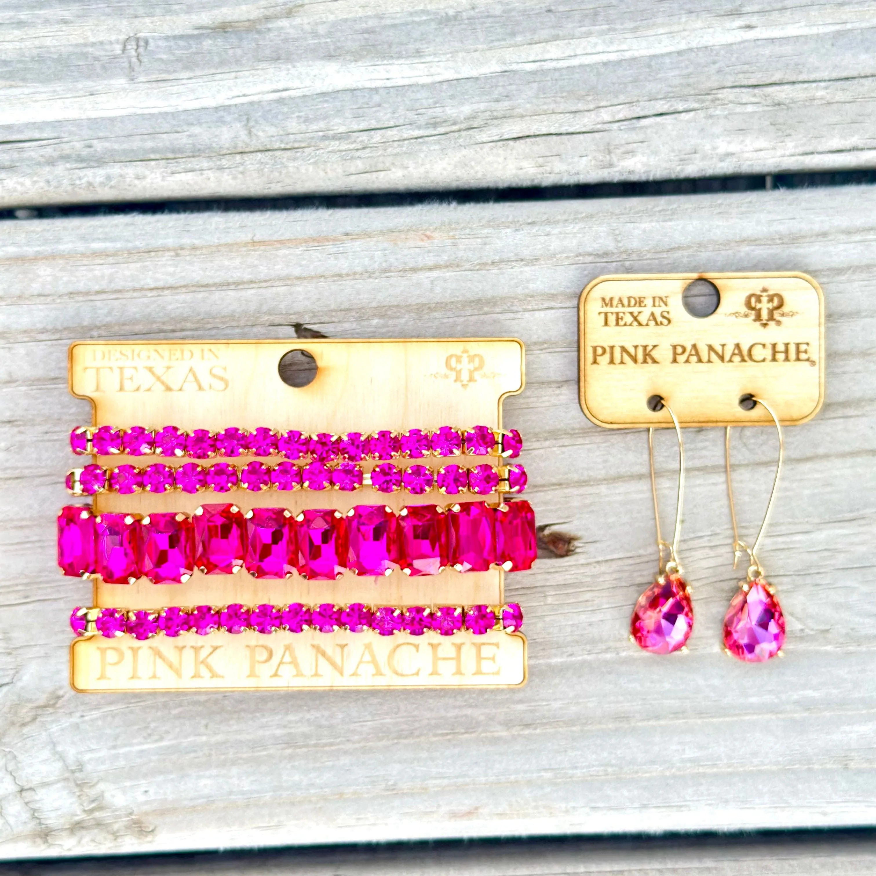 The  Pink Panache New Sparkly Pink Stack Bracelet Set