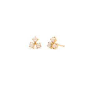 Trio Pearl Studs | Gold & Pearl