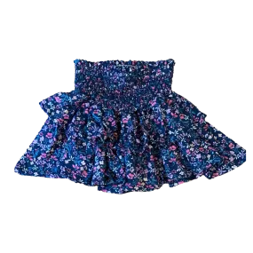 Tweenstyle by Stoopher Ditsy Navy Floral Smocked Waist Tiered Skirt