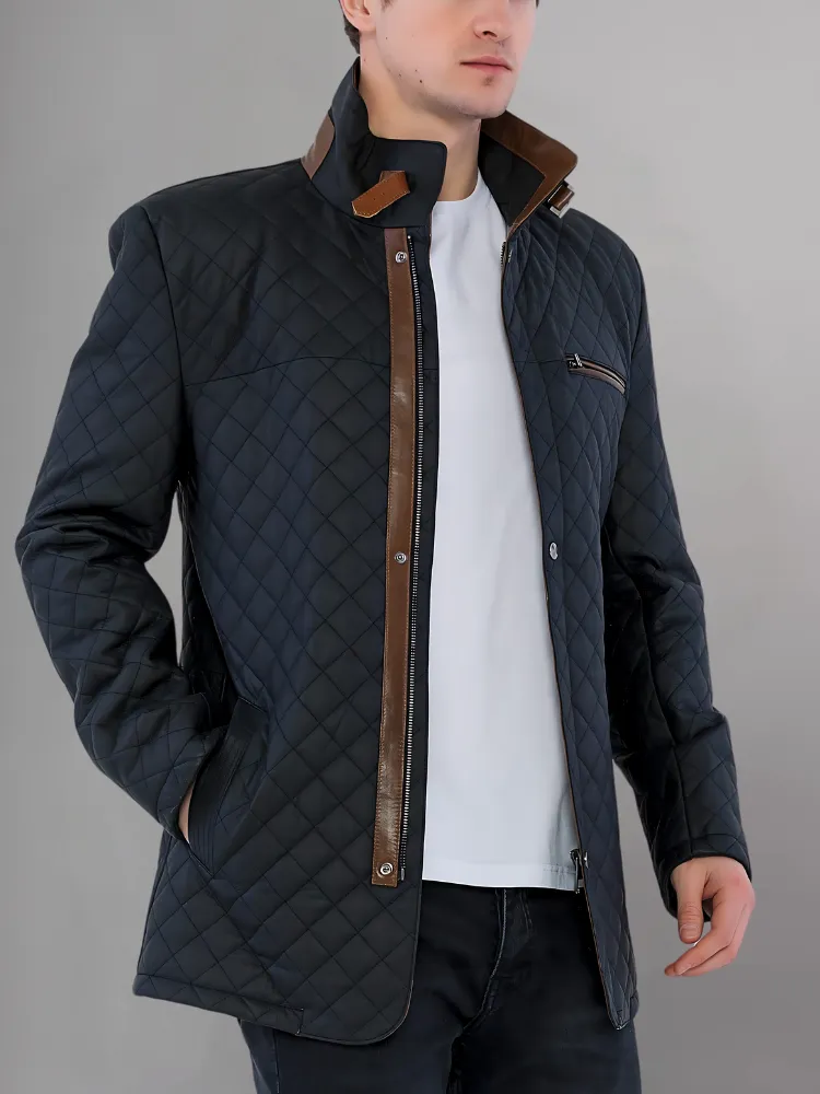 Urbane Quilted Maroon Leather Biker Jacket