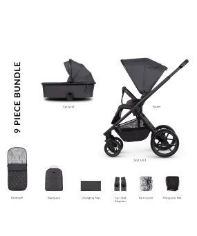 Venicci Tinum Edge 2in1 Pram - Charcoal