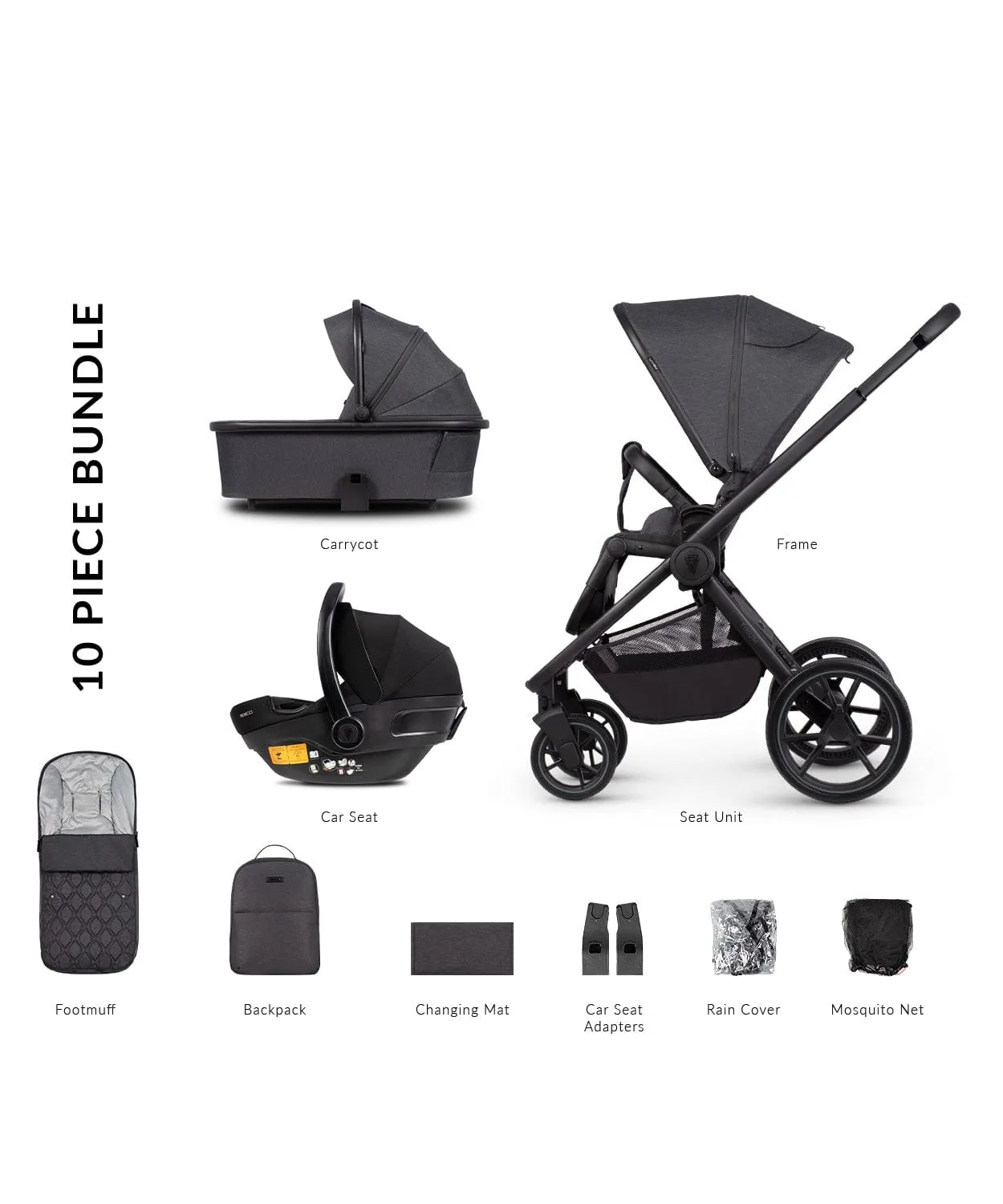 Venicci Tinum Edge 3in1 Travel System - Charcoal