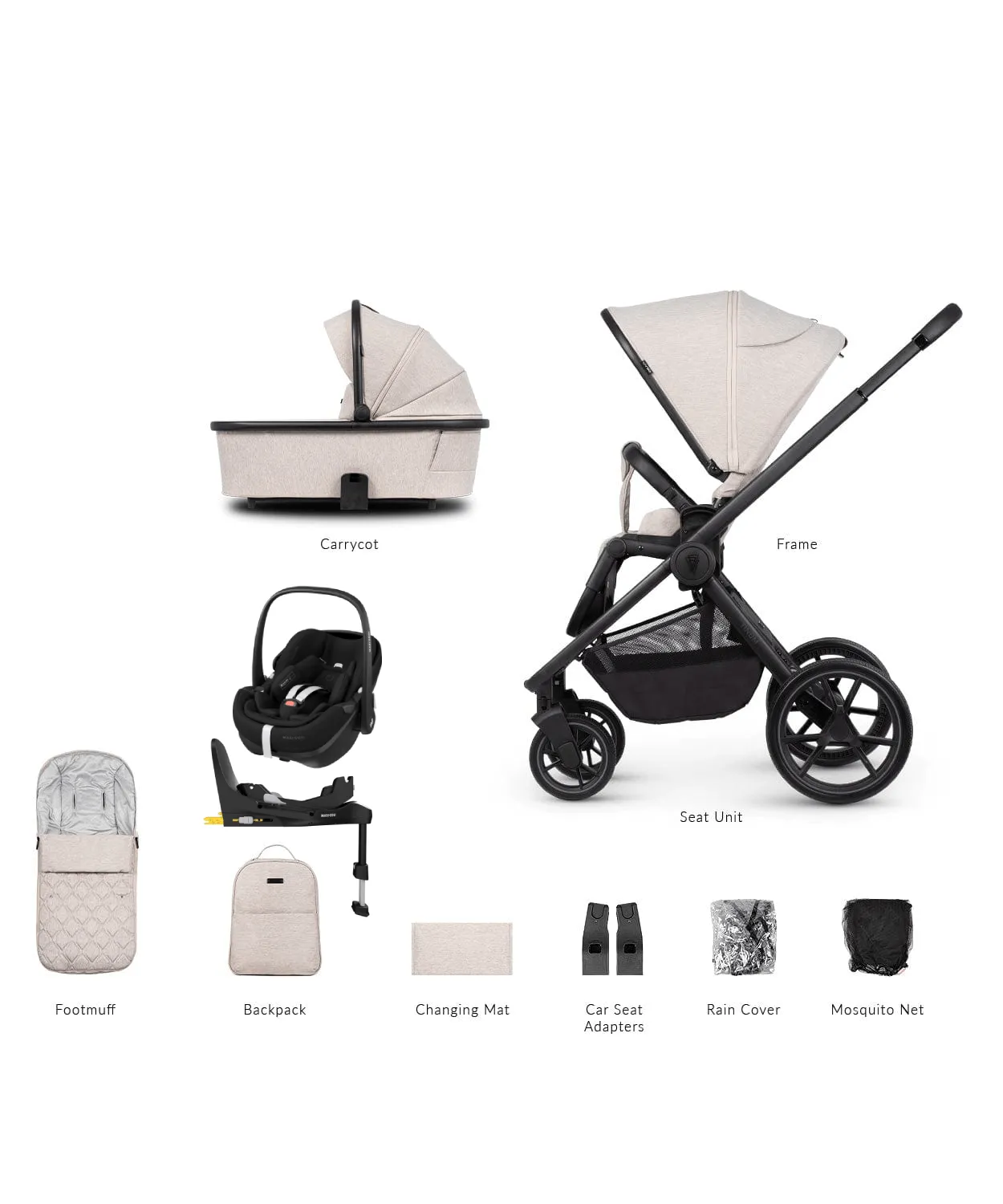 Venicci Tinum Edge Pebble 360 PRO Travel System - Dust