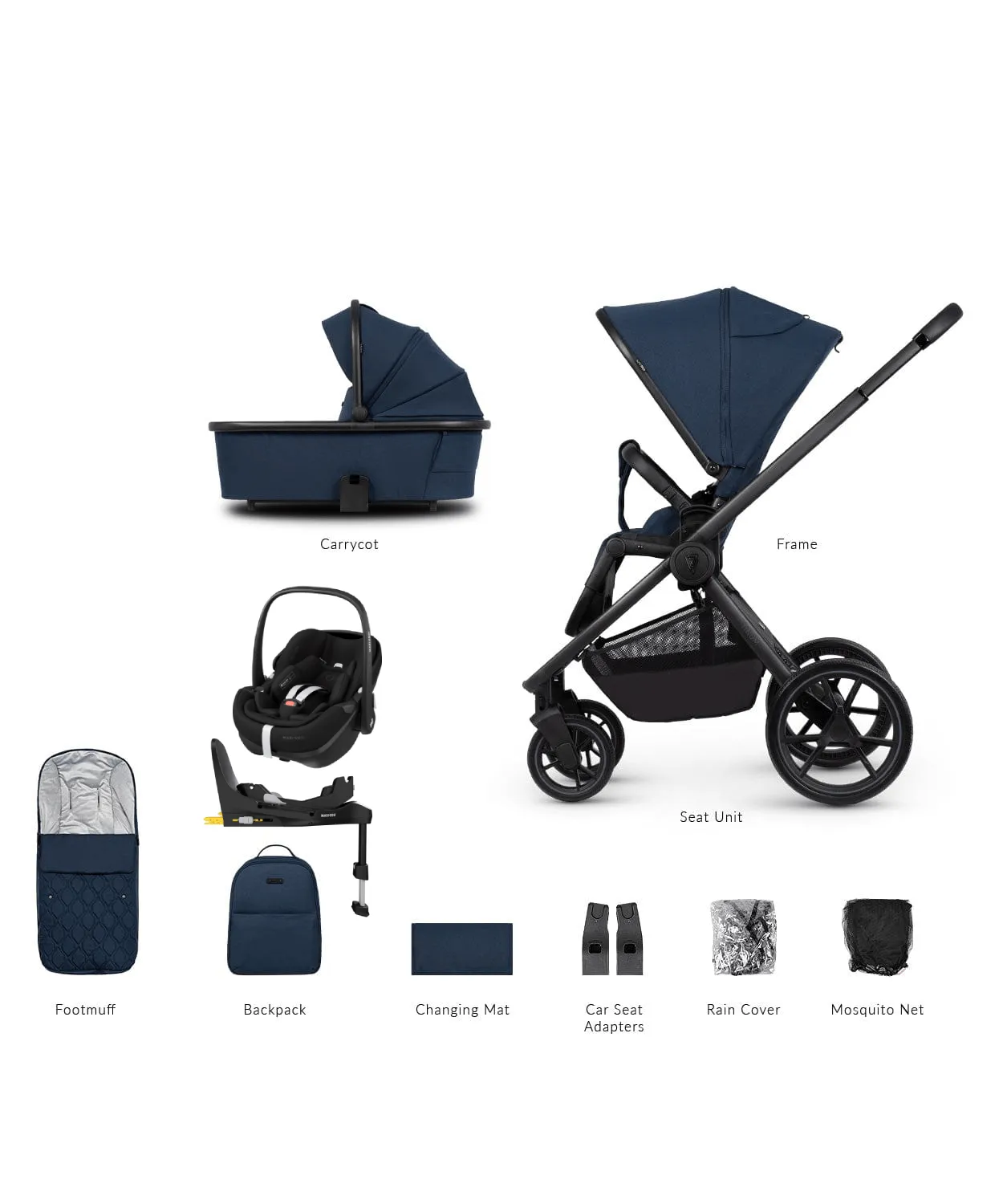 Venicci Tinum Edge Pebble 360 PRO Travel System - Ocean