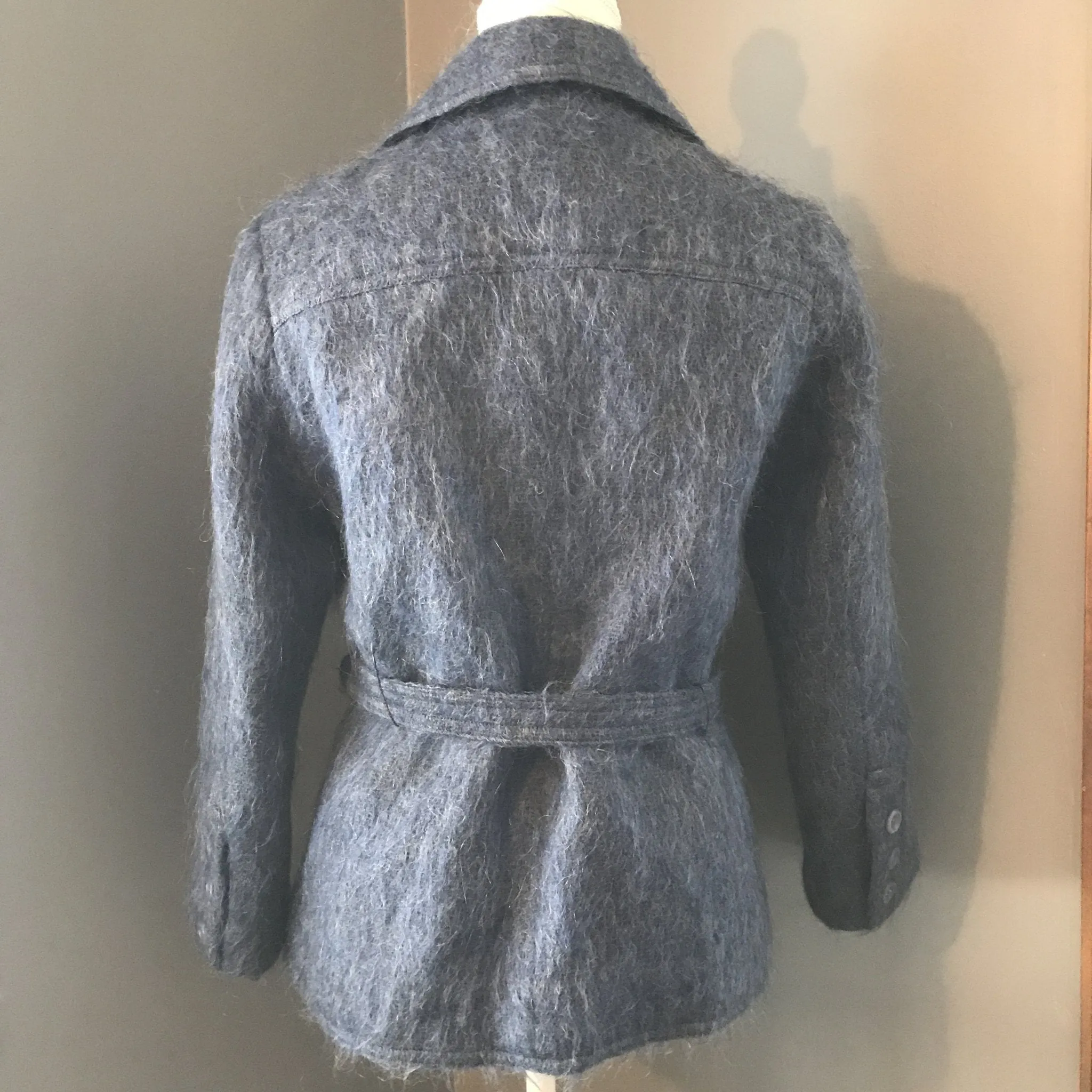 Vintage Blue Mohair Pea Coat by The Scotch House. Warm Winter Coat. Vintage Fashion