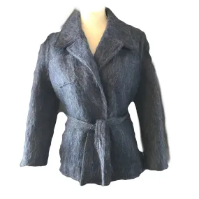 Vintage Blue Mohair Pea Coat by The Scotch House. Warm Winter Coat. Vintage Fashion