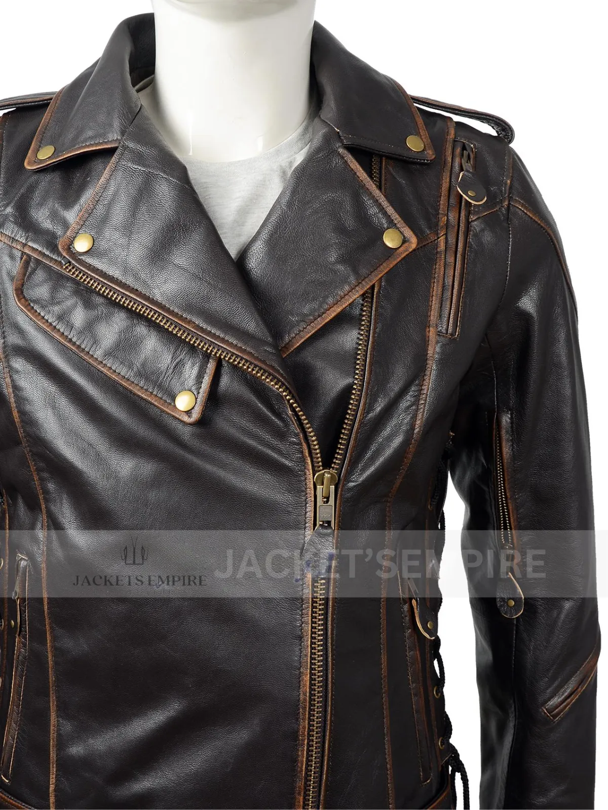 VINTAGE DISTRESSED BRANDO MEN'S BIKER LEATHER JACKET