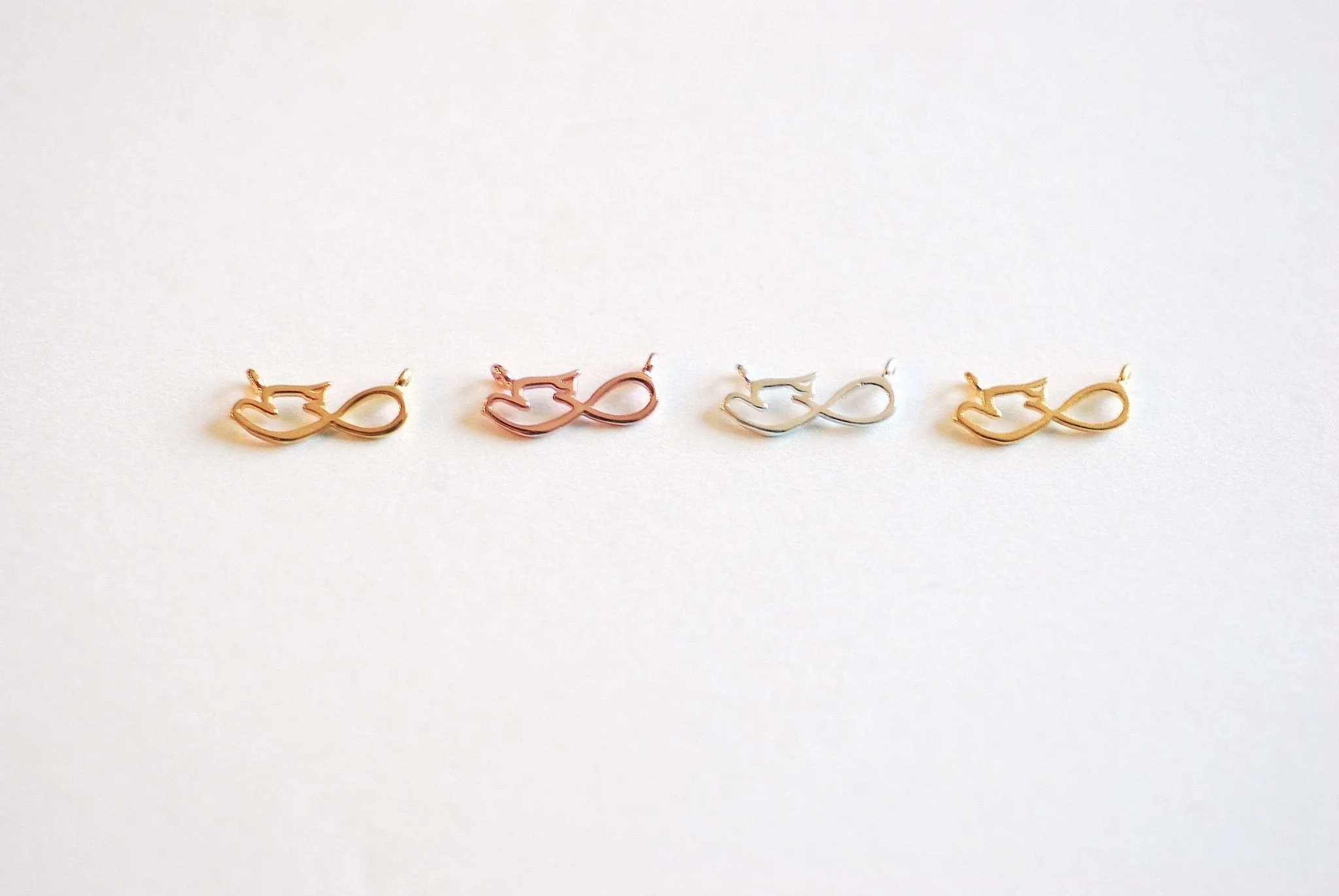 Wholesale Infinity Dove Connector Charm- Vermeil Gold, Rose Gold or Sterling Silver, Christian Dove Charm, Eternity, Love knot, Infinity, Link, 429