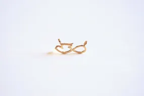 Wholesale Infinity Dove Connector Charm- Vermeil Gold, Rose Gold or Sterling Silver, Christian Dove Charm, Eternity, Love knot, Infinity, Link, 429