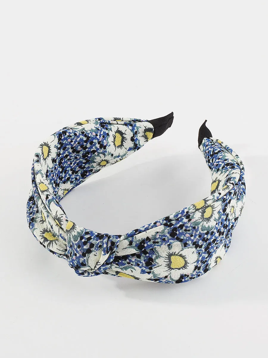 Women Artsy Floral Print Knot Hair Band KL1013