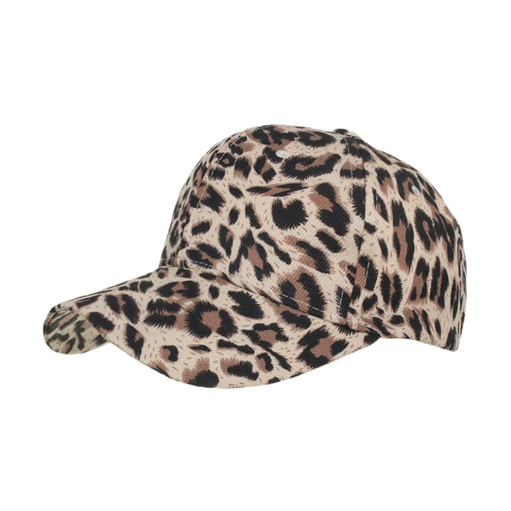 Women Men Leopard Baseball Cap Breathable Sun Hat