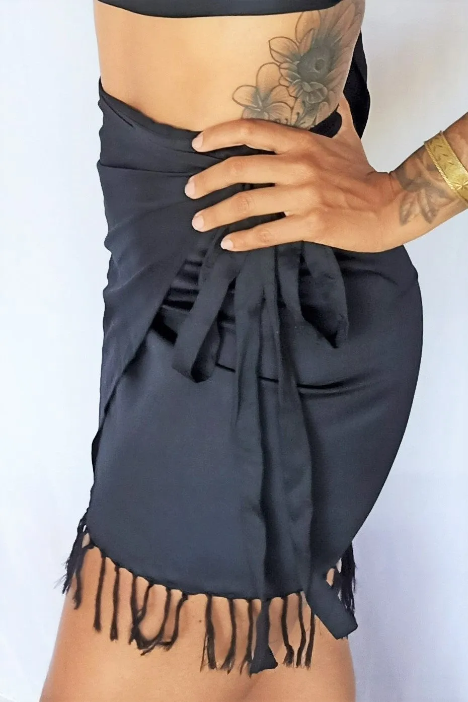 Wrap Mini Skirt in Onyx