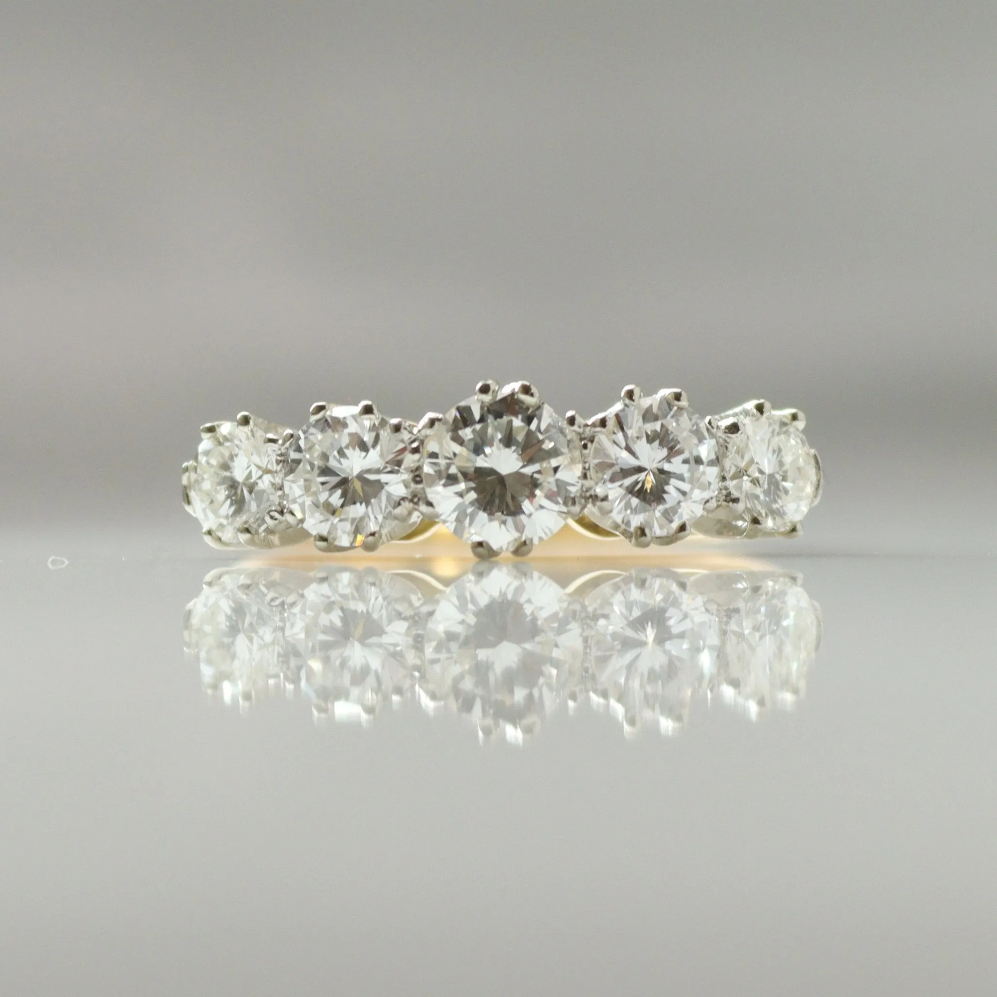 Yellow Gold Five Stone Diamond Ring