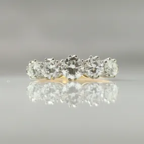 Yellow Gold Five Stone Diamond Ring